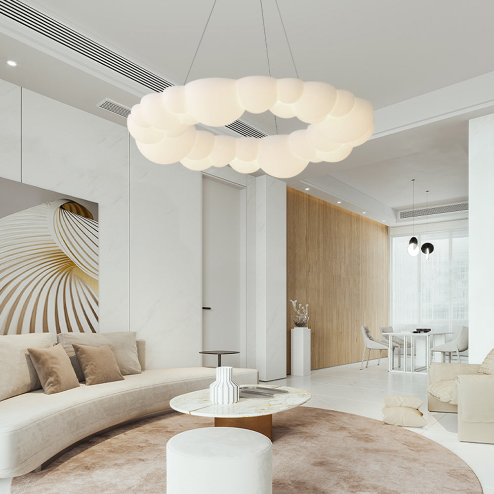 Quinn Cloud Shape Pendant & Ceiling Light Remote Control Dimmable, DIA 49CM