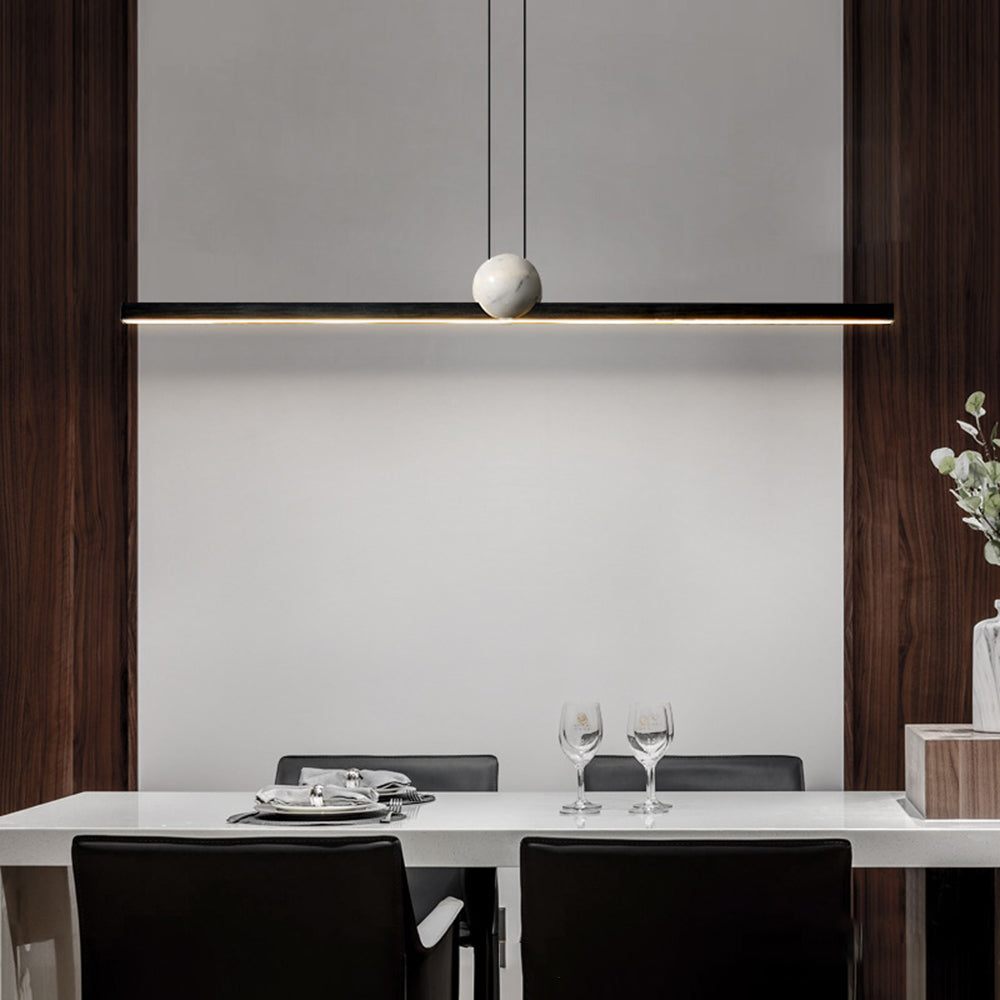 Edge Pendant Light 2 Colour, Metal & Marble, 90/120/150cm