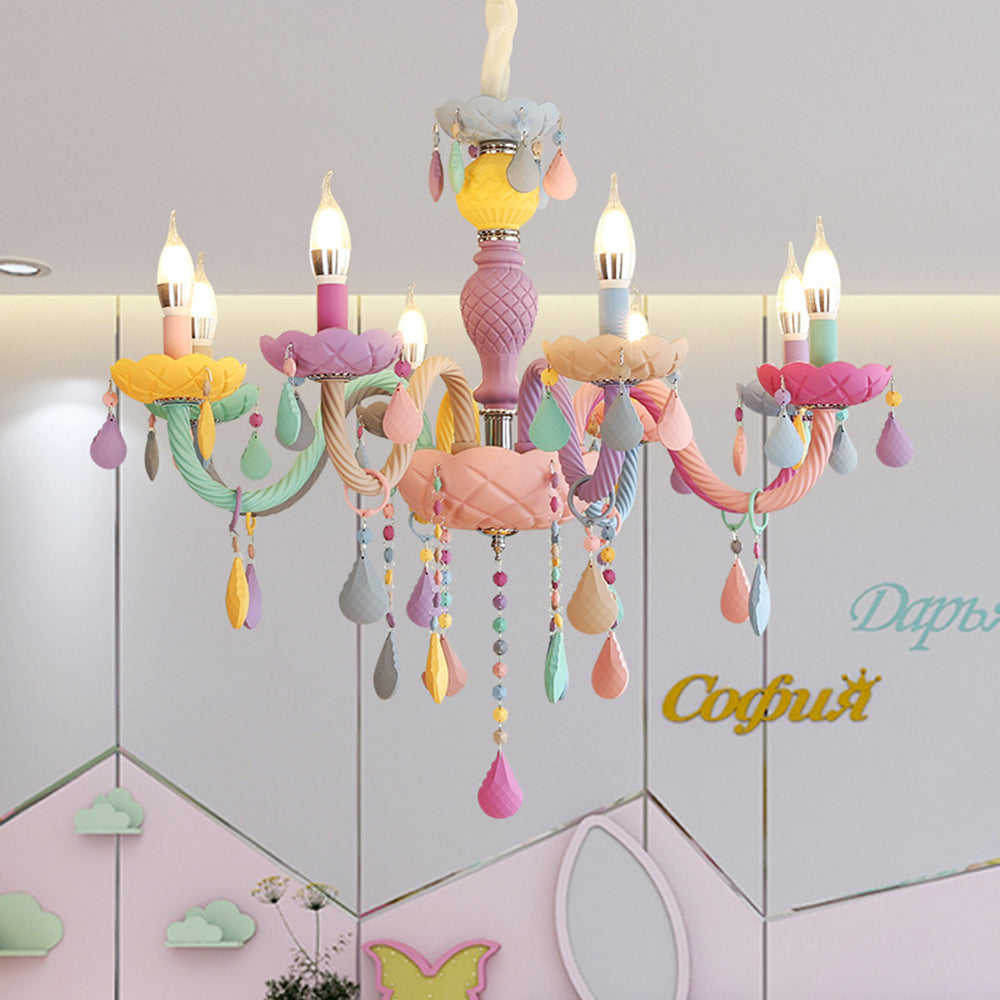 Morandi Colourful Chandelier 3 Colour Temperature Switchable, 8 Head