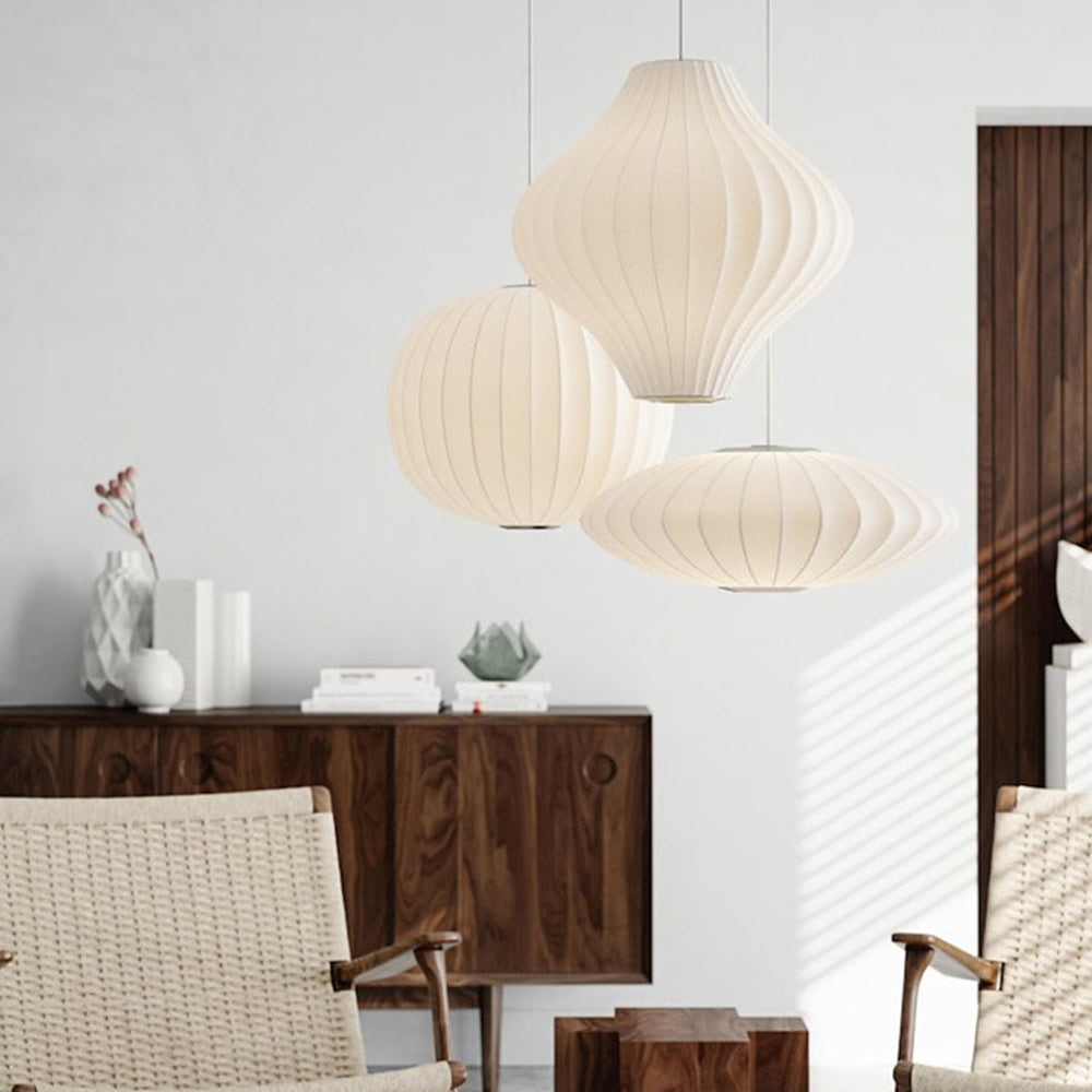 Renée Pendant Light, Artificial Silk, 6 Style