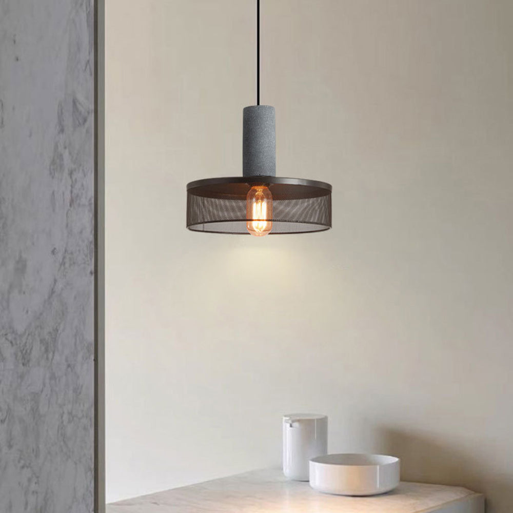 Zaid Industrial Pendant Light, 6 Style, Cement & Metal