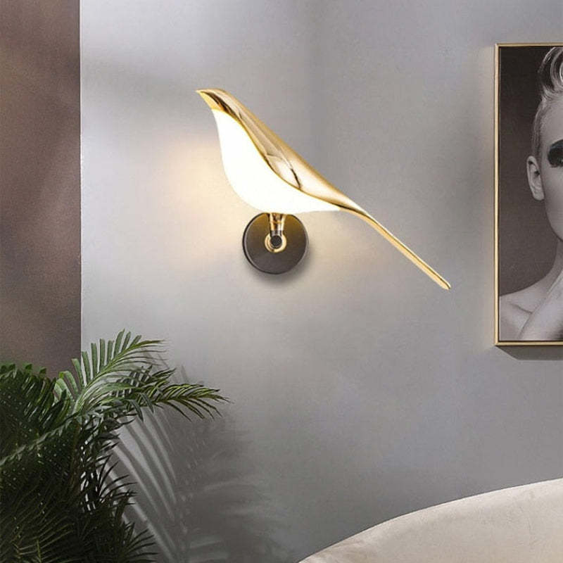 Nordic Art Magpie Bird Bedside Led Wall Lamp Wall Scone For Bedroom