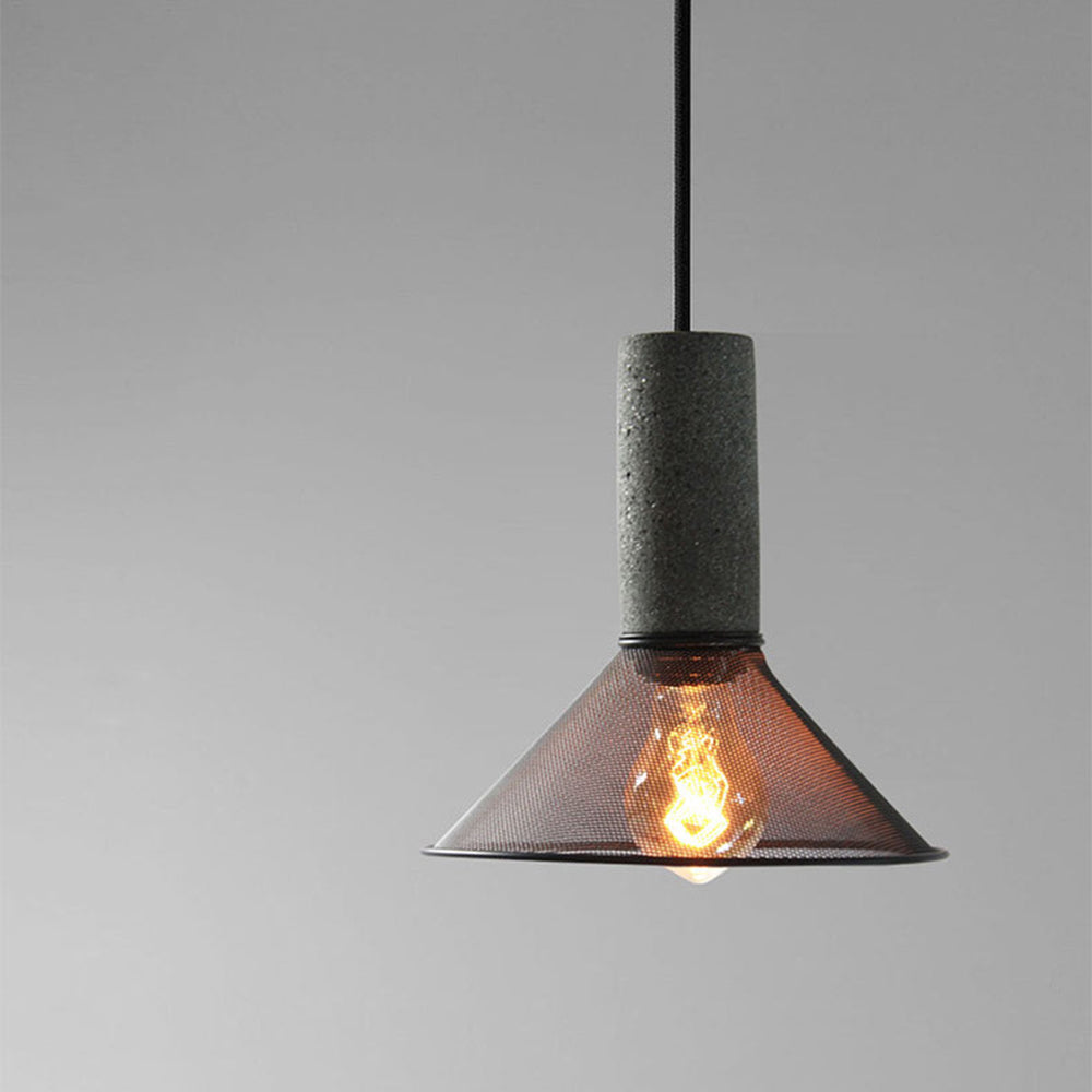 Zaid Industrial Pendant Light, 6 Style, Cement & Metal