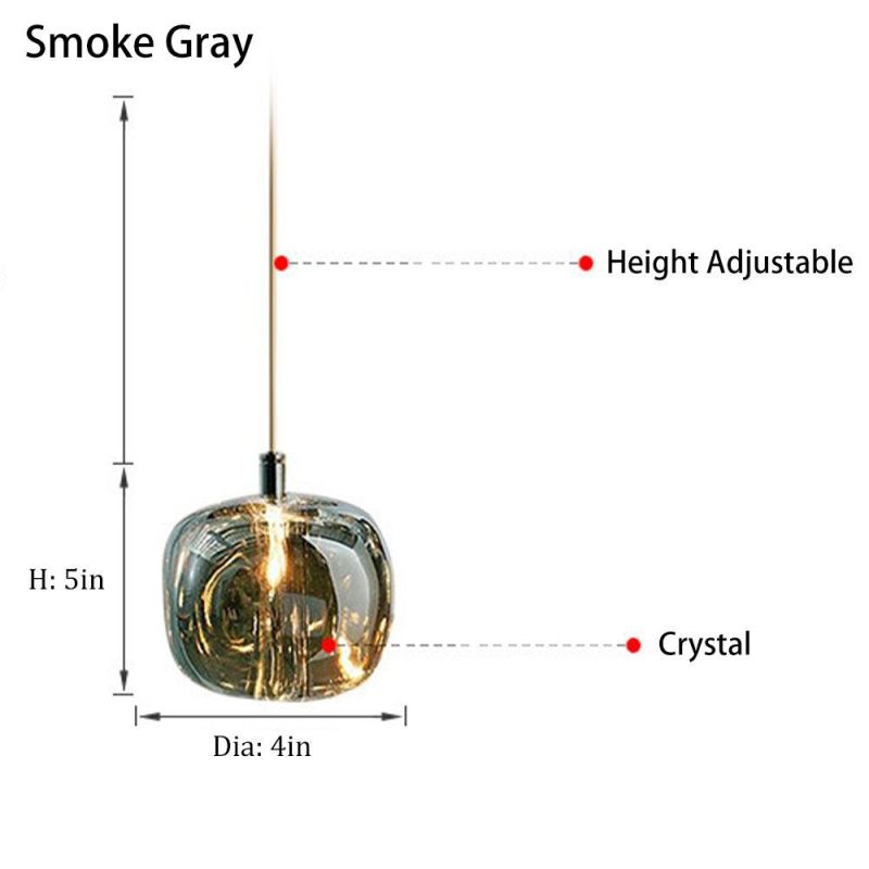 Postmodernism Glass Pendant Light Hanging Lamp For Dining Room, Bedroom, 3 Colour