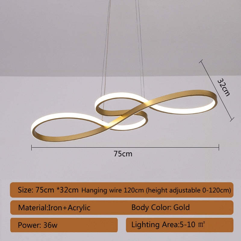 Modern Pendant Chandelier Aluminum Lustre Nordic Ceiling Lighting