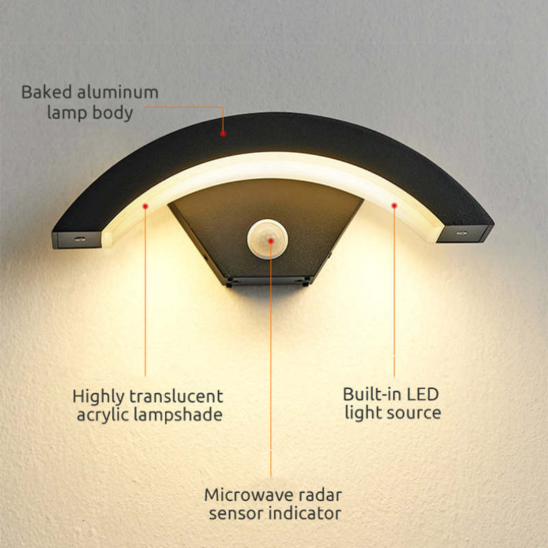 Waterproof Sensor Wall Light With Warm White LED Outdoor