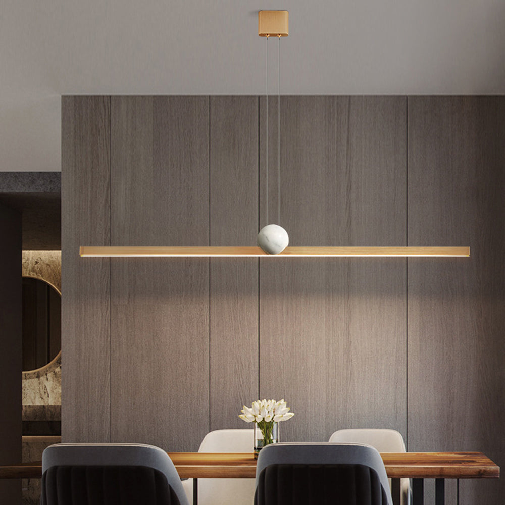 Edge Pendant Light 2 Colour, Metal & Marble, 90/120/150cm