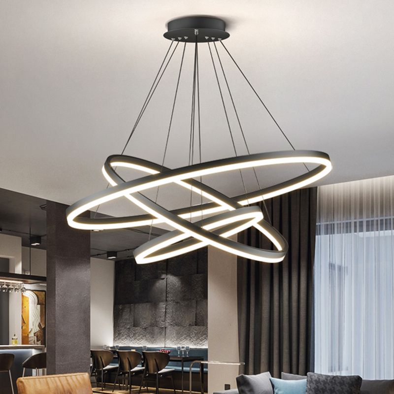Arisha 3-Rings Black Pendant Light, 3 Style
