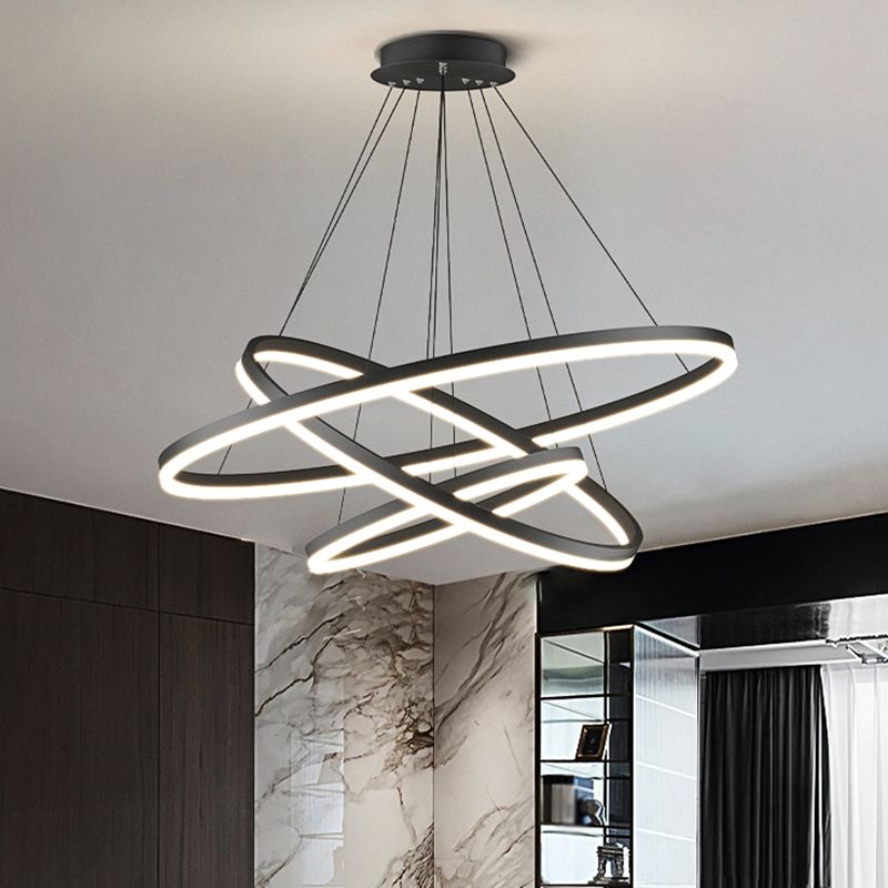 Arisha 3-Rings Black Pendant Light, 3 Style