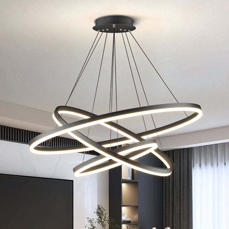 Arisha 3-Rings Black Pendant Light, 3 Style