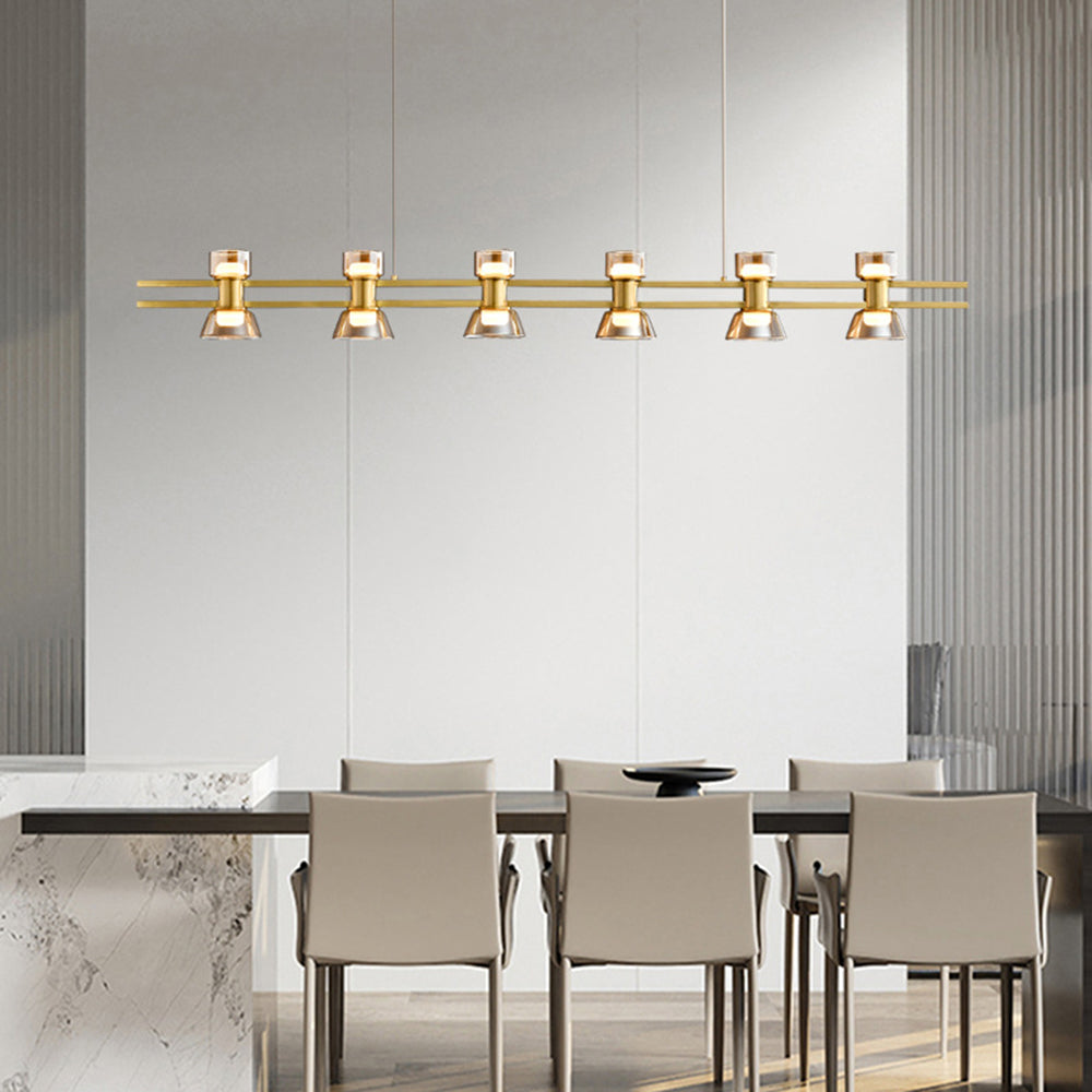 Evette Pendant Light Remote Control 5/6/7 Head, Pure Copper, 100/120/140cm