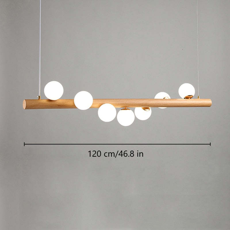 Valentina Pendant Light Bubble, Wood & Glass