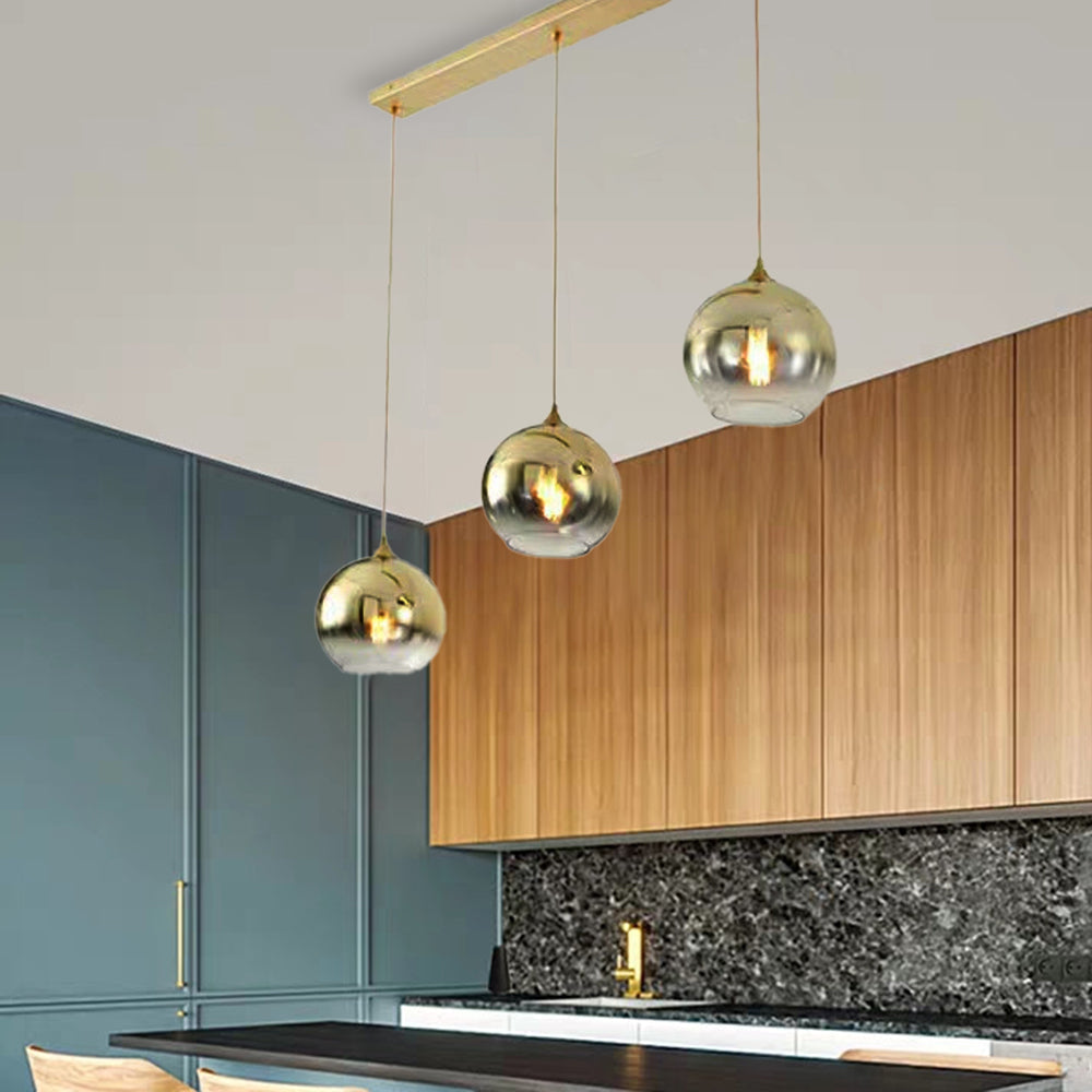 Modern LED Pendant Lights Glass Ball Hanging Lamp For Dining Room, Bedroom