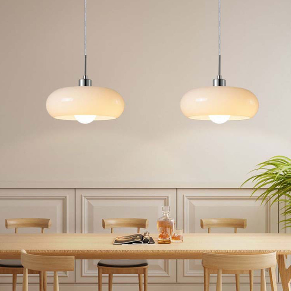 Hailie Bread Shape Glass Pendant Light, 2 Colour, DIA 28CM