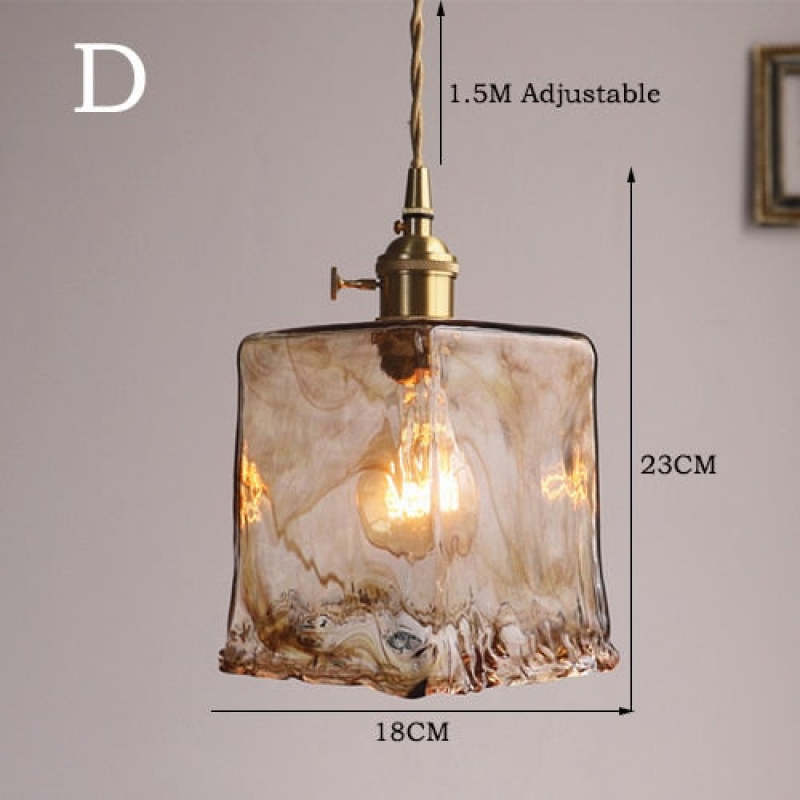 Nordic Modern Brass Glass Pendant Lights For Dining Room