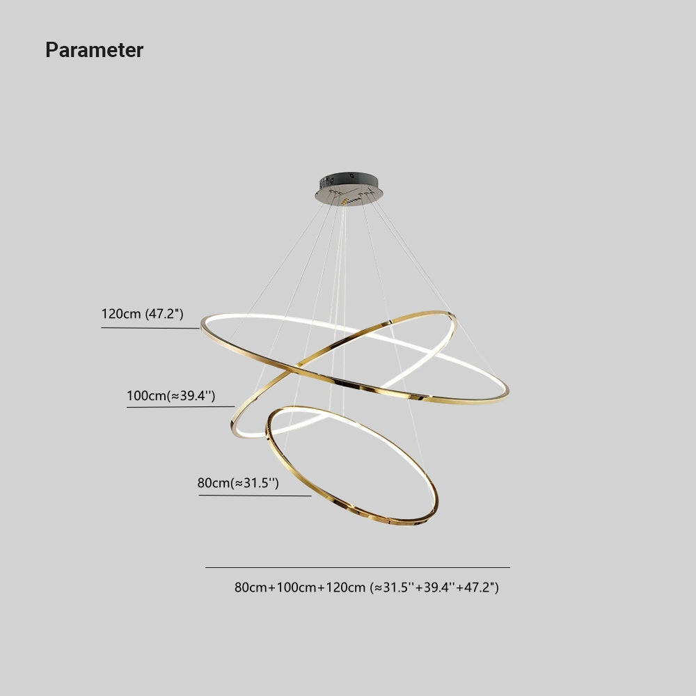 Arisha Pendant Light 3 Colour Temperature Switchable, 3/5 Rings