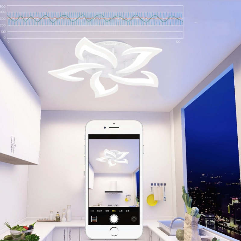 LED Acrylic Panel Chandelier Modern Geometric Modeling Design Ceiling Lamp