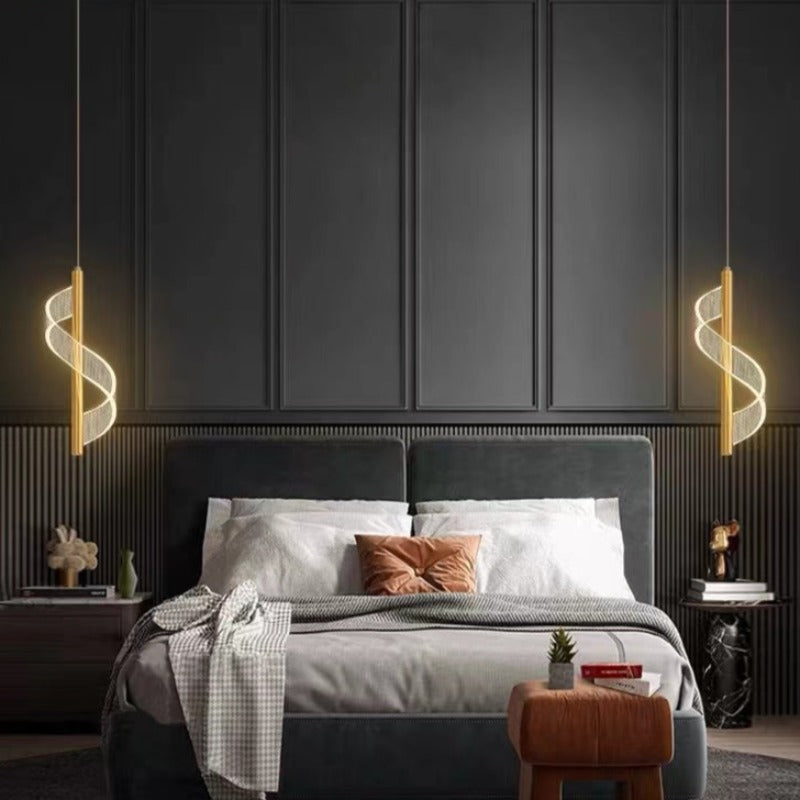 Nordic Metal Bedside Chandelier Pendant Light For Bedroom