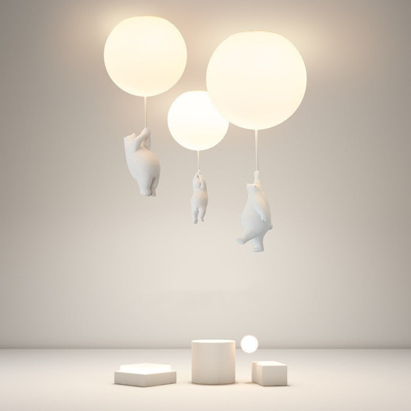 Fateh Bear Balloons Flush Mount Ceiling Light for Children's Room, Bedroom