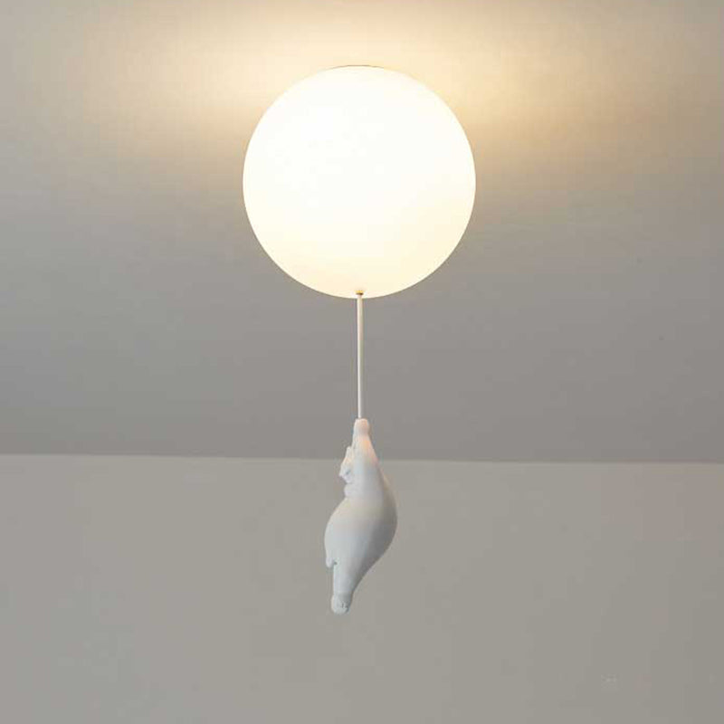 Fateh Bear Balloons Flush Mount Ceiling Light for Children's Room, Bedroom