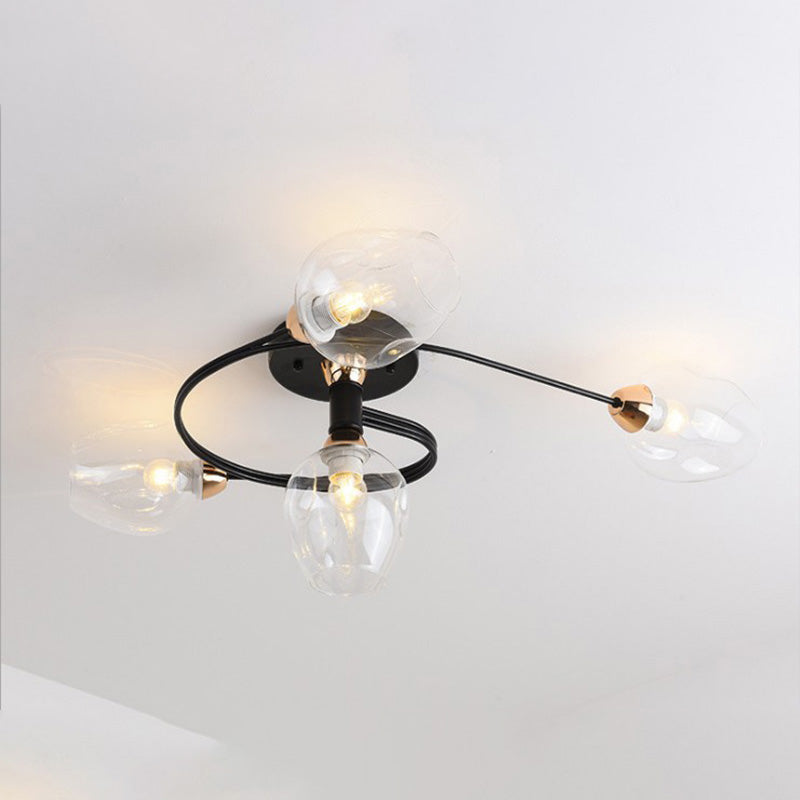 Retro Glass Ceiling Chandelier Pendant Lighting for Bedroom & Living Room