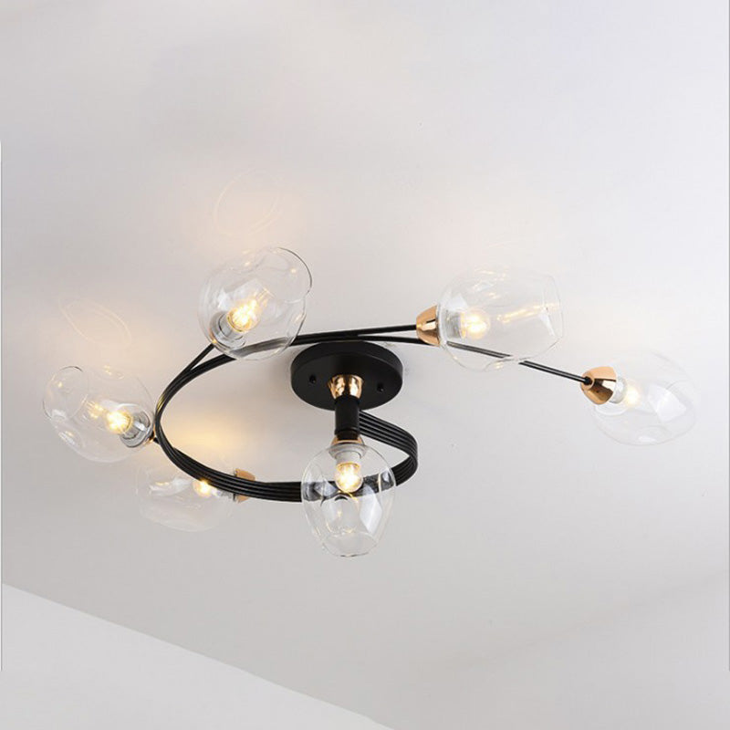 Retro Glass Ceiling Chandelier Pendant Lighting for Bedroom & Living Room