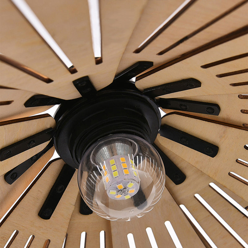 Retro Wood LED Pendant Light for Dining Room