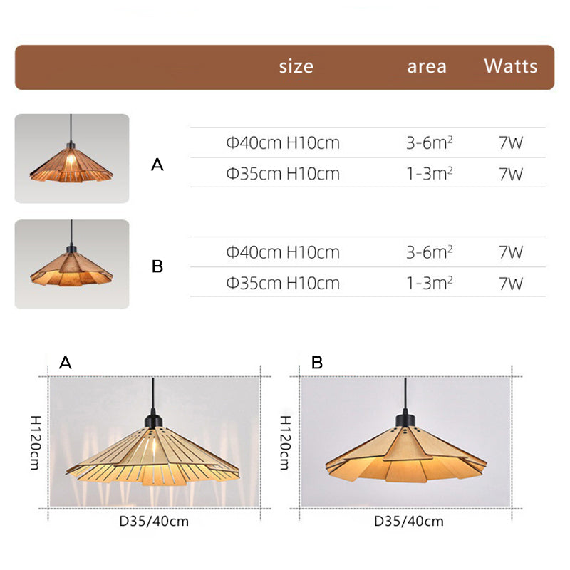 Retro Wood LED Pendant Light for Dining Room