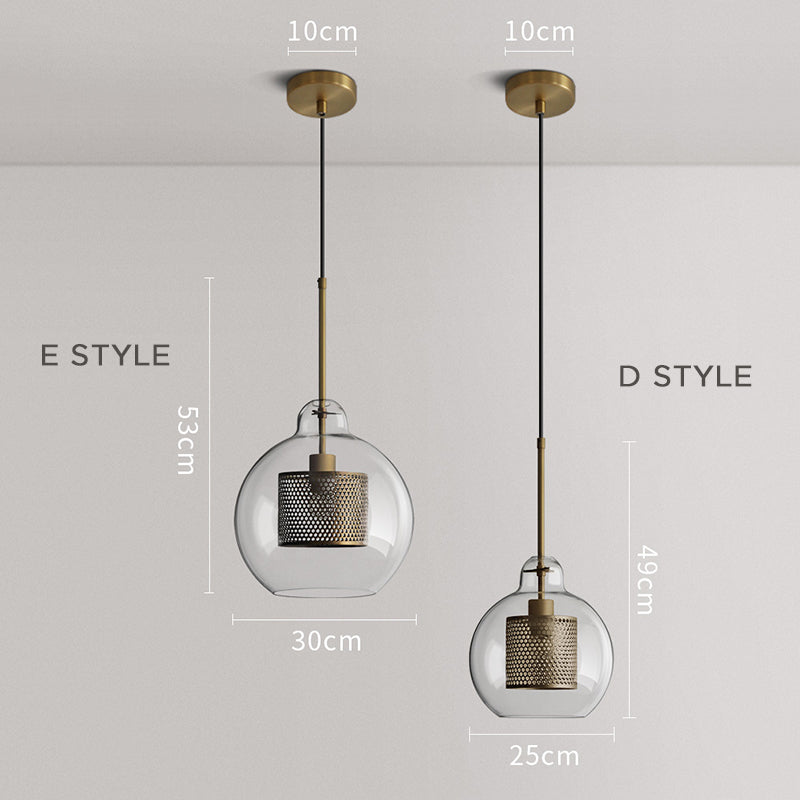 Oneal Pendant Light, Metal & Glass