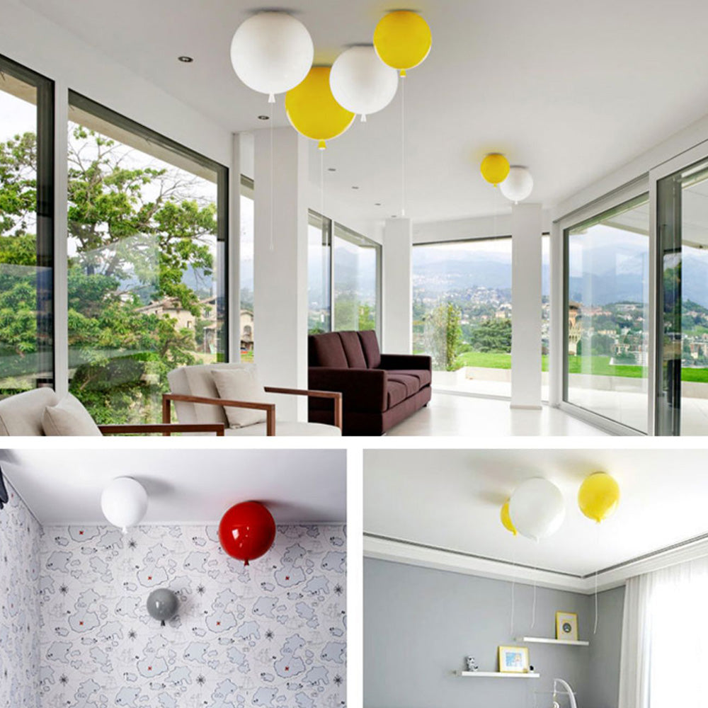 Fateh Frosted Balloon Flush Mount Ceiling Light 5 Colour, Dia 20/25/30/35cm