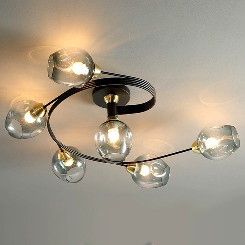 Retro Glass Ceiling Chandelier Pendant Lighting for Bedroom & Living Room