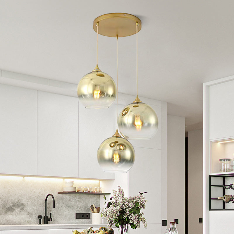 Modern LED Pendant Lights Glass Ball Hanging Lamp For Dining Room, Bedroom