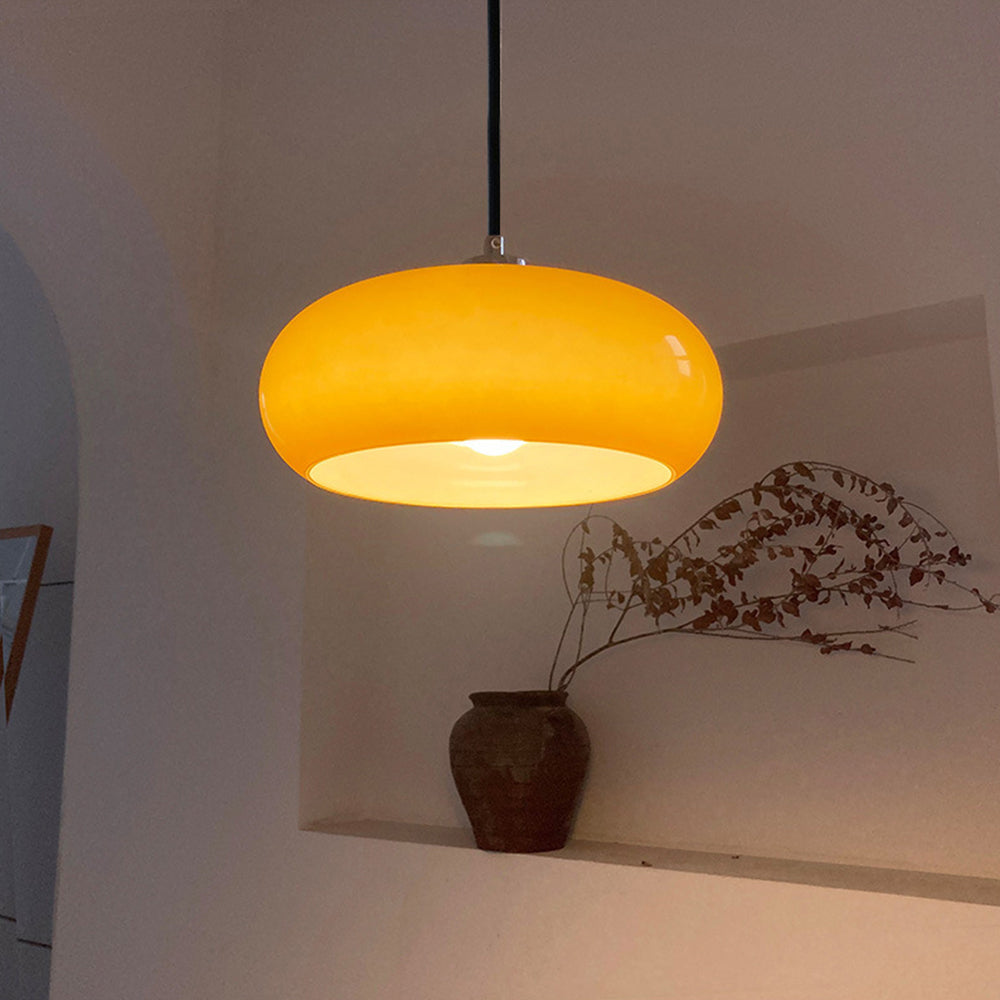 Hailie Bread Shape Glass Pendant Light, 2 Colour, DIA 28CM