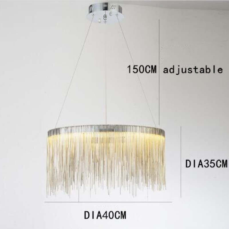 Metal Tassel Chain Led Chandelier Pendant Shade Lighting For Living Room, Dining room