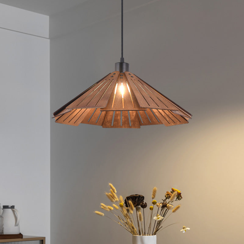 Retro Wood LED Pendant Light for Dining Room