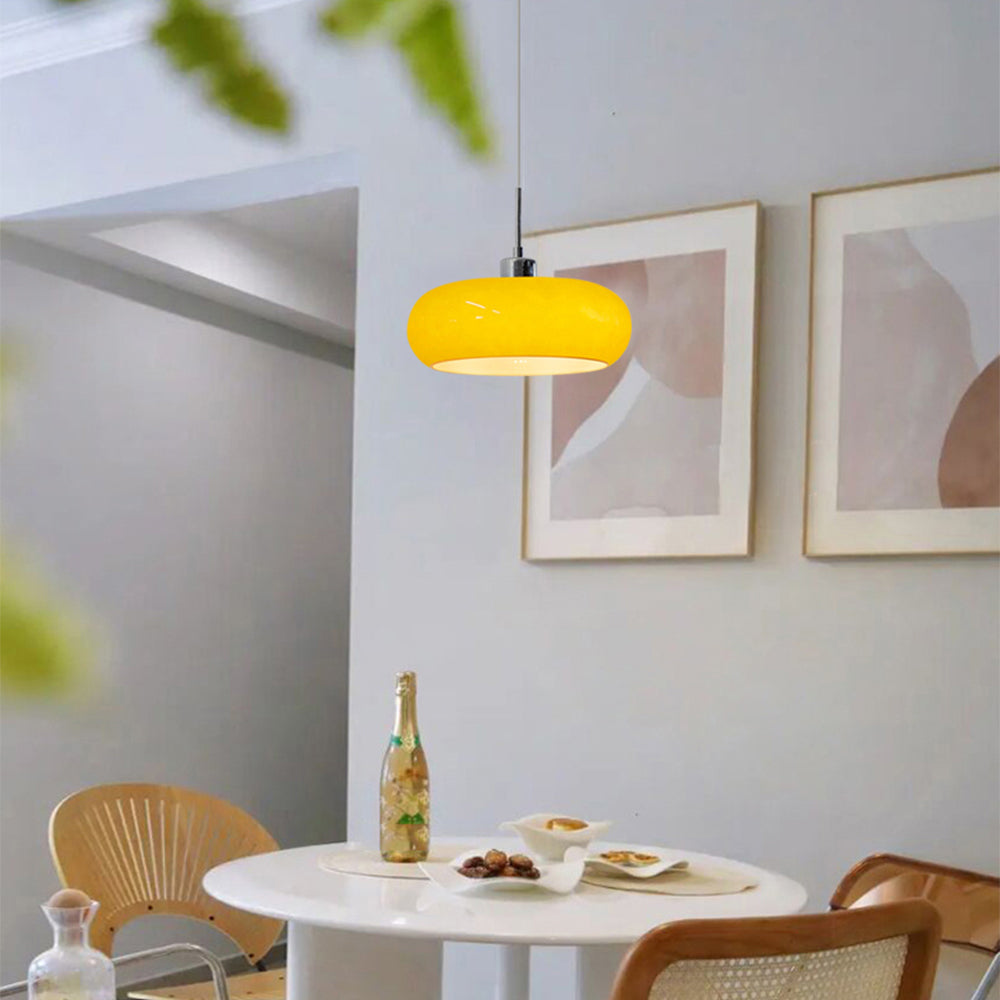 Hailie Bread Shape Glass Pendant Light, 2 Colour, DIA 28CM