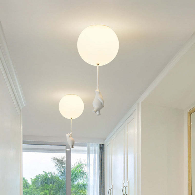 Fateh Bear Balloons Flush Mount Ceiling Light for Children's Room, Bedroom