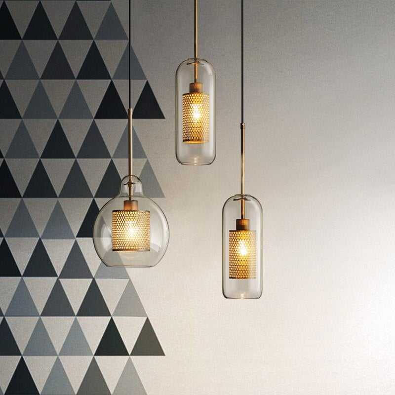 Oneal Pendant Light, Metal & Glass