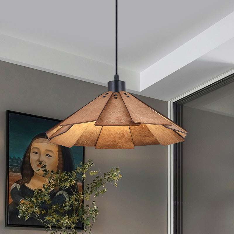 Retro Wood LED Pendant Light for Dining Room