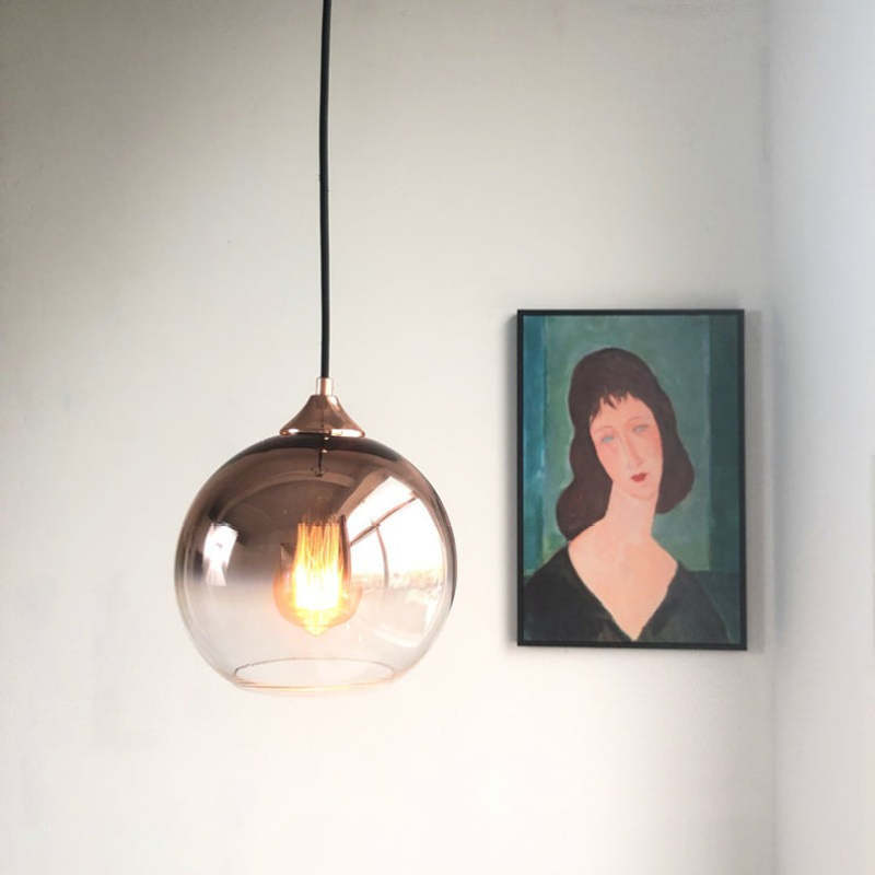 Modern LED Pendant Lights Glass Ball Hanging Lamp For Dining Room, Bedroom