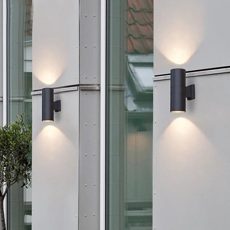 Orr Outdoor Wall Lamp Double-headed, Metal & Glass