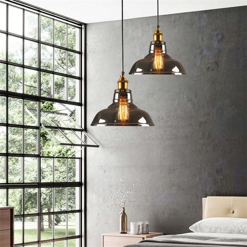 Retro Vintage Glass Pendant Lights for Living Room