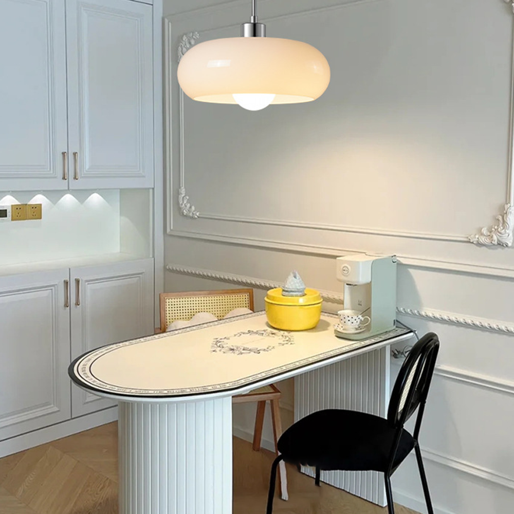 Hailie Bread Shape Glass Pendant Light, 2 Colour, DIA 28CM