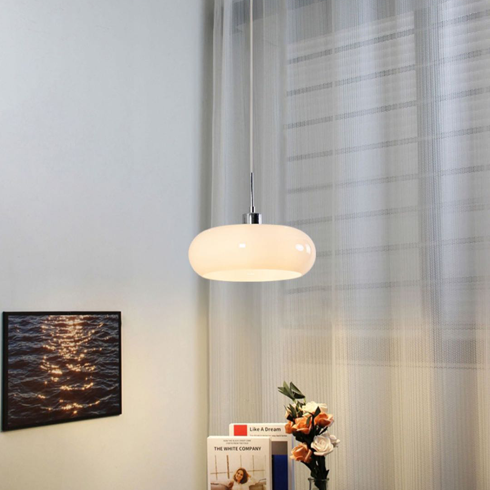 Hailie Bread Shape Glass Pendant Light, 2 Colour, DIA 28CM