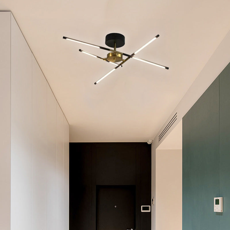 Edge Ceiling Light, Black & Gold, 6/8/10/12 Heads