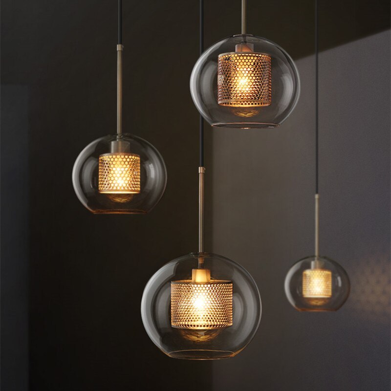 Oneal Pendant Light, Metal & Glass