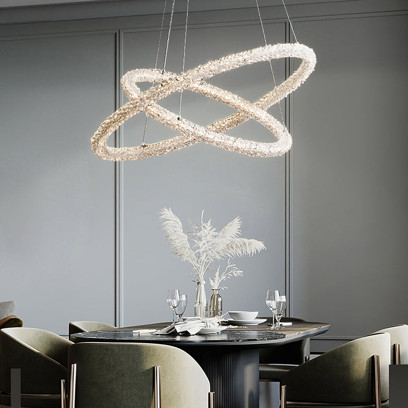 Kristy Chandelier, Metal & Crystal, 1/2/3 Ring