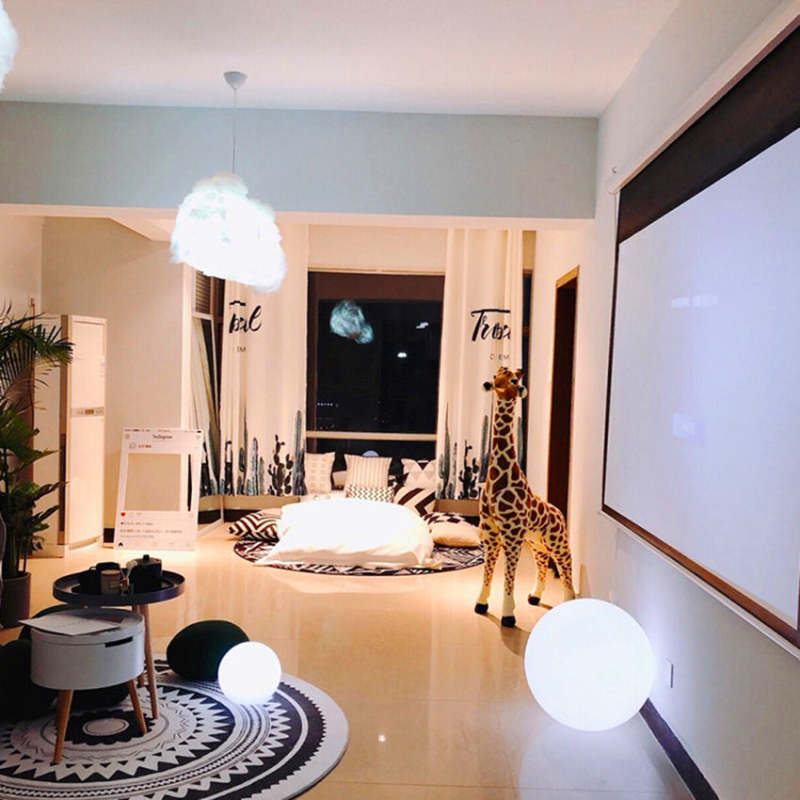 LED Neon Colour Sphere Shape PVC Floor Lamp Remote Control