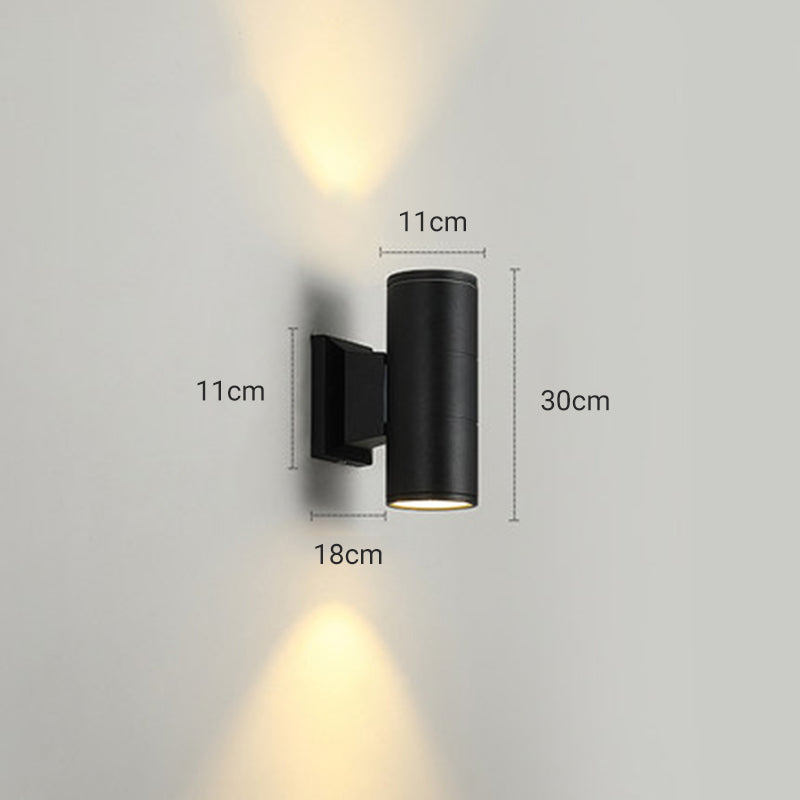 Orr Outdoor Wall Lamp Double-headed, Metal & Glass