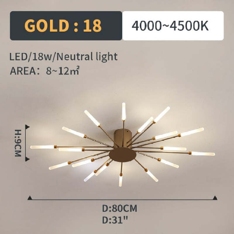 Feuerwerks-LED-Deckenleuchte im Industriestil für Wohnzimmer, Schlafzimmer